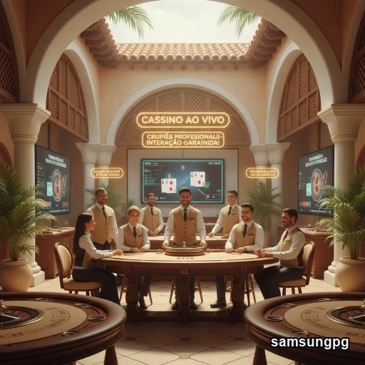 Login seguro no aplicativo samsungpg com crupiês ao vivo.