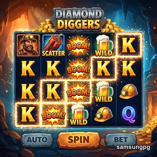 Tela do jogo Diamond Diggers disponível na samsungpg.