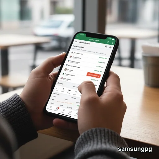 Usuário acessando serviços VIP no samsungpg em celular.