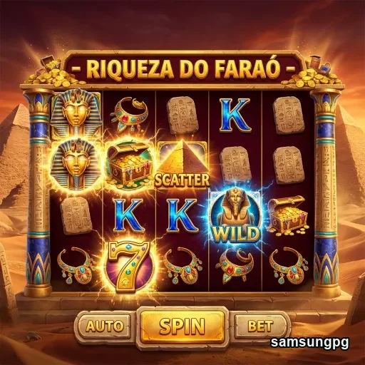 Slot 'Riqueza do Faraó' disponível na samsungpg.