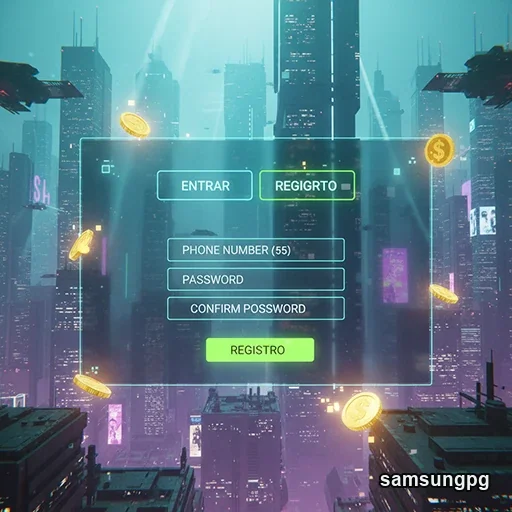 Tela de registro da samsungpg com elementos de segurança.