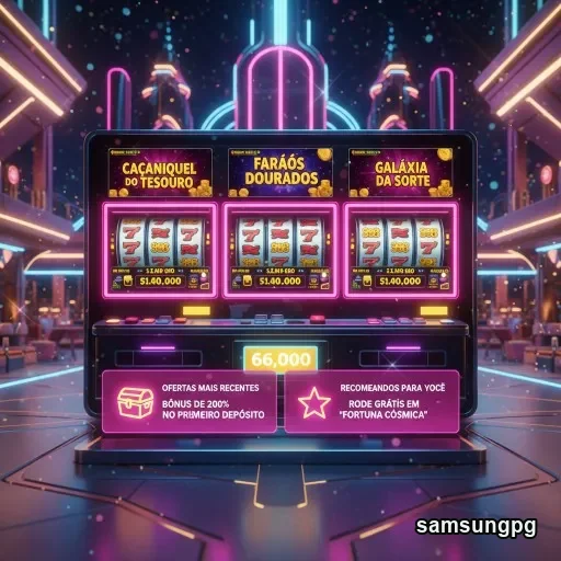 Máquinas caça-níqueis do samsungpg com bônus atrativos.